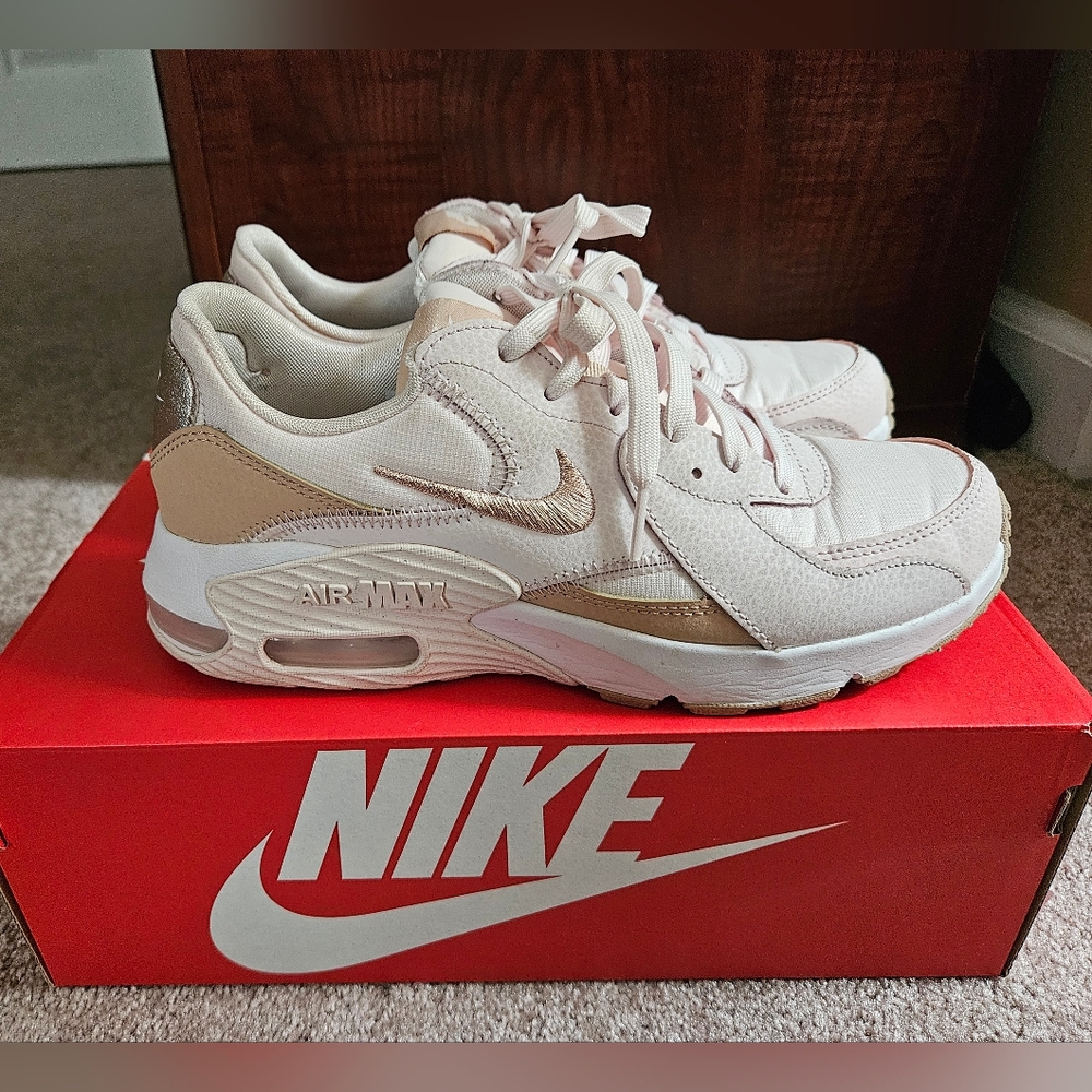 Nike Women's Air Max Sneakers - Cream and Gold